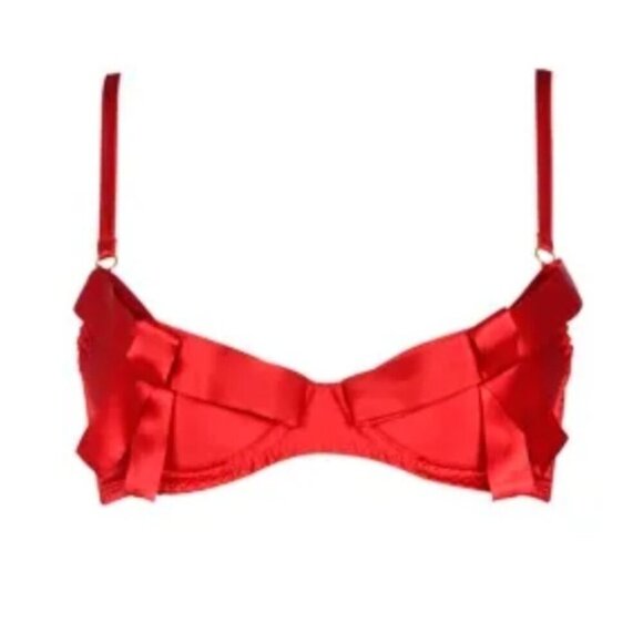 Agent Provocateur ‘BIRTHDAY SUIT’ Bra in Red SILK size 3 (34C) - Picture 1 of 16